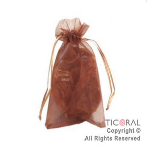 BOLSA MARRON ORGANZA 20X13CM HS2626-15 x 1